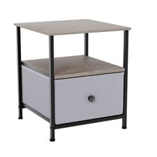 Image of Modern Fabric Chest of Drawers Storage 'UKFR' Beige & Grey Bedroom Furniture