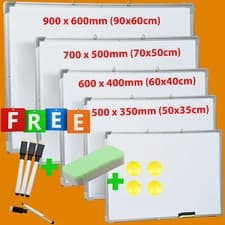 Image of MAGNETIC WHITEBOARD SMALL LARGE WHITE BOARD DRY WIPE NOTICE OFFICE SCHOOL HOME