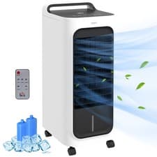 Image of HOMCOM Mobile Air Cooler for Home Office, with Oscillation, Ice Packs