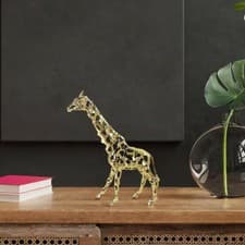 Image of Giraffe Metal Ornament Decorative Figurine Collection Desktop Ornament Modern