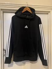 Image of Adidas Men's Essential Three Stripes Fleece Hoodie Hooded Sweatshirt