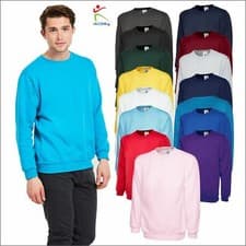 Image of Uneek Unisex Classic Sweatshirt Crew Neck Men's Plain Jersey Sweater Jumper TOP