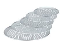 Image of COMMERCIAL Aluminium Pizza Pans Baking Tray Oven With Round Perforated Holes UK