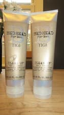 Image of 2 x 250ml BED HEAD FOR MEN BY TIGI CLEAN UP DAILY SHAMPOO ALL HAIR TYPES NEW