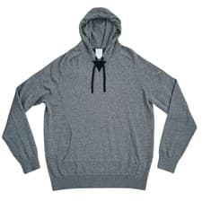 Image of B Draddy Finn Merino Wool Hoodie Grey Knit Mens XL World Wide Technology Logo