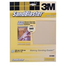 Image of 3M SANDBLASTER SANDPAPER BETWEEN COATS PAINT STRIPPING P180 20180UK - PACK OF 3