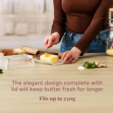 Image of Kilner Glass Butter Dish 250G Capacity Durable Bpa-Free Keeps Butter Fresh Lo...