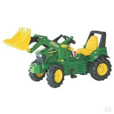Image of John Deere Childrens Pedal 7930 Premium Tractor With Loader Kids RideOn Farm Toy