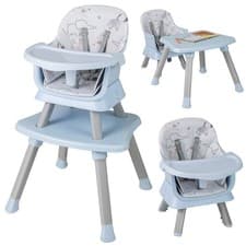 Image of COSTWAY 6-in-1 Baby High Chair Convertible Infant Feeding Chair-Gray