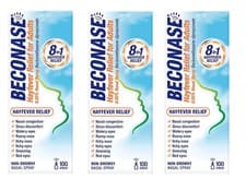 Image of Beconase Hayfever Relief Congestion Adult Nasal Spray 3 pack x 100 sprays