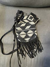 Image of NWT American Eagle Crossbody Bag Aztec Southwest fringe drawstring Closure