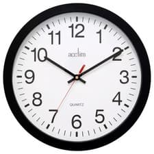 Image of Acctim 368mm Silent Sweep Non-Ticking Wall Clock, White / Black - 93/704B