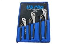 Image of 3pc Water Pump Pliers Set Groove Pipe Wrench Grips 200 250 300mm 8 10 12 Inch US