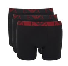 Image of Emporio Armani AF10778 0261 Three-pack Boxer Brief Underwear Set - Black EA7