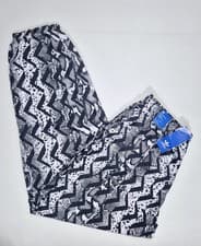 Image of BNWT Adidas Originals Womens AOP Track Pants Black White Zig Zag GC6754 Size 16