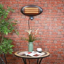 Image of PUB & RESTURANT 2 kW Outdoor Garden Heating Wall Mounted Patio Heater in Black