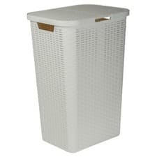 Image of 60L Large Plastic Rattan Style Laundry Clothes Storage Washing Bin Basket Hamper