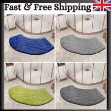 Image of Bathroom Absorbent Mat Curved Door Toilet Shower Non Slip Thickened Foot Rug