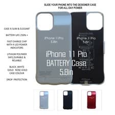 Image of 5.8in iPhone 11 Pro Smart Battery Case Battery Backup Charger 24hr Powercase