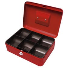 Image of Cathedral Products 10-Inch Steel Cash Box with Key Lock and Coin Tray