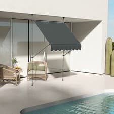 Image of 2 x 1.2m Manual Retractable Awning, Freestanding & Non-Screw Garden Awning
