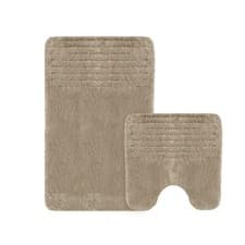 Image of Striped Bath Pedestal Rug Mat Non Slip Back Shower Toilet Bathroom Washable
