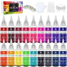 Image of Tie Dye Kit 18 Colours – Vivid Fabric Dye Paint for Children and Adults DIY
