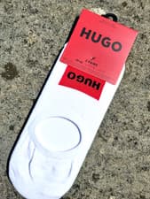 Image of 2 Pairs M 39-42 : Genuine HUGO BOSS White Low Cut Trainer Liners Socks HBcrate