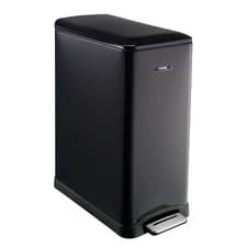 Image of Slimline Recycling Pedal Bin 50L Dual Compartment Waste Trash Dustbin Black