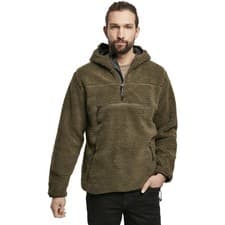 Image of Brandit Teddyfleece Worker Pullover Jacket Half Zip Front Pocket Zipper Outdoor