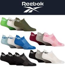 Image of Reebok Trainer Socks Mens & Womens - 'Essentials' Cotton Sports Cushion, 3 Pairs
