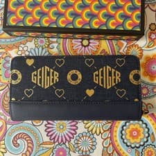 Image of KURT GEIGER CHISWICK DENIM MONOGRAMMED WALLET LARGE NEW