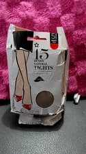 Image of Superdrug 15 Denier 5 Pairs Matt Finish Tights Size S/M Natural Colour