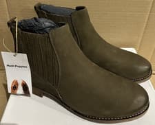 Image of Hush Puppies Women’s Ladies Edith Smart Casual Leather Boots Khaki UK 7 NEW