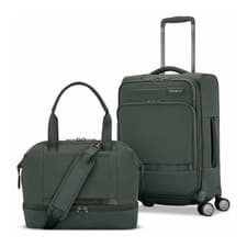 Image of Samsonite Apex XLT 2-Piece Softside Luggage Set Olive Green Cabin Spinner