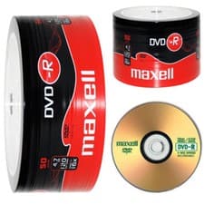Image of GENUINE MAXELL DVD-R 50 PACK BLANK DISCS RECORDABLE DVD 16x 4.7GB 120 MINS PC