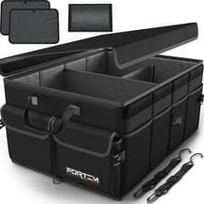 Image of FORTEM Car Boot Organiser – Foldable Storage with Securing Straps & Cover, 50L