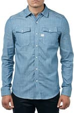 Image of G-Star 'LANDOH SHIRT L/S' Raw Light Weight 5 Oz Sarg Chambray Denim Size XXL/2XL