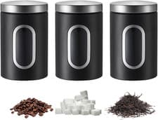 Image of 3 Pack Stainless Steel Kitchen Canisters, Canisters Sets for the Kitchen Accesso