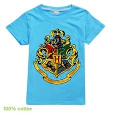 Image of Harry Potter Print Casual Short Sleeve T-Shirt Kids Boys Girls Cotton Tee Tops
