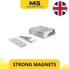 Image of Strong Magnets 20x6x1.5mm 3M Adhesive Neodymium Block magnet N42 Bar 1.26KG Pull