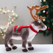 Image of Christmas Reindeer Plush Standing Soft Animal Decorations Reindeer Toys for