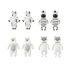 Image of 2Pcs Cute Animal Hooks Refrigerator Hooks Home Decoration Mounted Key Holder for