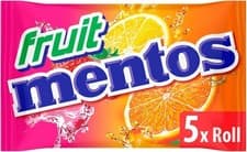 Image of Mentos Fruit Chewy Sweets 5 Rolls Multipack Strawberry Lemon Orange Multipack