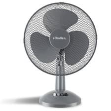 Image of Schallen GREY 12" 3 Speed Electric Oscillating Worktop Desk Table Air Cool Fan