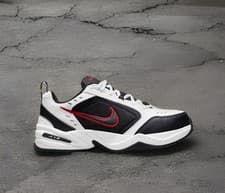 Image of Men’s Nike Air MONARCH IV - White/Black/Red -EXTRA WIDE (4E)