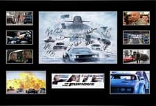 Image of Fate Of The Furious Cast Signed Limited Edition Memorabilia Print Gift