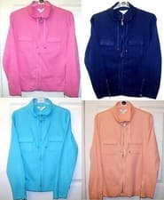 Image of TURQUOISE BLUE SOFT TOUCH COTTON ZIP UP TOP/JACKET /FLEECE SIZE XL = 16/18 #up