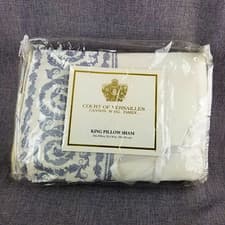 Image of Court of Versailles Cannon Royal Family King Pillow Sham Cream Gray Embroidered