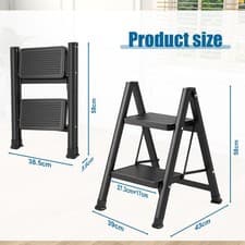 Image of Foldable 2 3 4 Step Ladder Stepladder Non Slip Tread Safety Steel Portable Stool